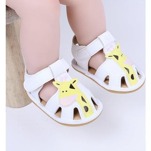 Summer Toddler Baby Sandals Cartoon Giraffe Casual Shoes Boys Girls Cute Animal Beach Shoes Non-slip Soft Sandals First Walkers