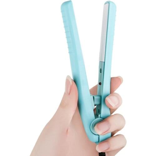 US Plug Mini Electric Splint Flat Iron Ceramic Hair Curler & Straightener Hair Perming Styling Appliance Crimper