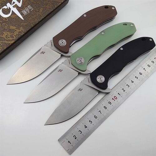 CH Folding Knife D2 Blade CH3504 Pocket Tactical Camping Hunt Survival Flipper G10 Handle Outdoor Fruit Gift Kitchen EDC Knife