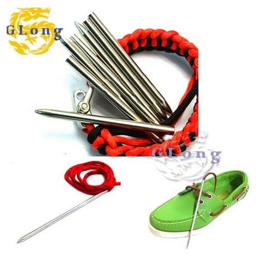 Party Favors 3"Steel Paracord Needle Silver Golden With Screw Thread Shaft Tip Stiching Fid Knit Weaving Paracord