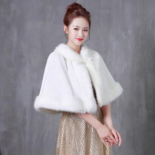 Wedding Bolero Faux Fur Women Bolero Wedding Bridal Wraps Shawls Warm Winter Scarf