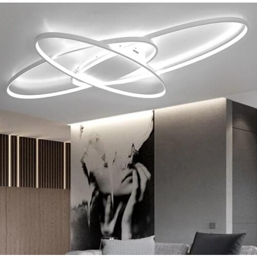 White/Black led lamp Modern Led Ceiling Lights For Livingroom Bedroom Study Room Home Deco Remote dimming Ceiling Lamp Fixtures