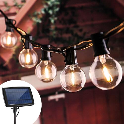 Solar led Light Outdoor Street Garland Garden Lamp Garden Garland G40 Edison Bulb Solar Light Outdoors 10,25LED Decoration