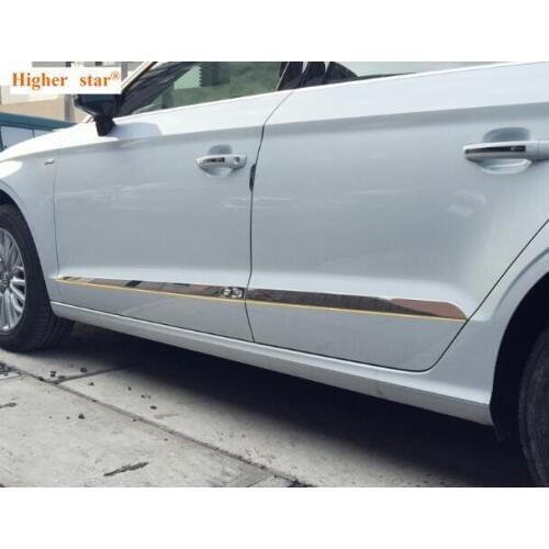 Higher star stainless steel car side door surface protection decoration trim,scuff plate for Audi A3 sedan 2014-2016