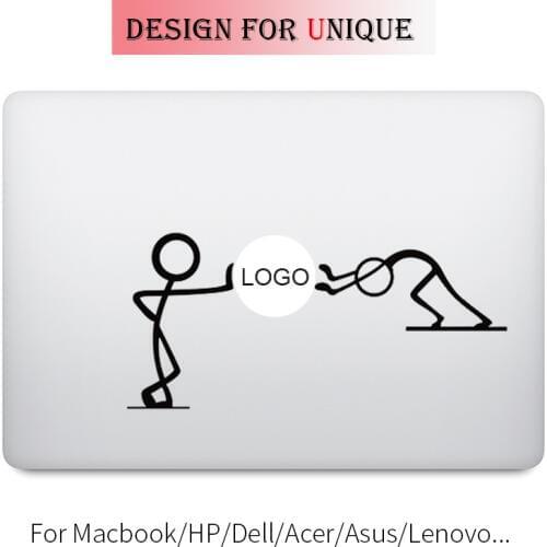 Matchstick Men Push Humor Laptop Sticker for Apple Macbook Decal Pro Air Retina 11 12 13 15 inch Vinyl Mac HP Surface Book Skin