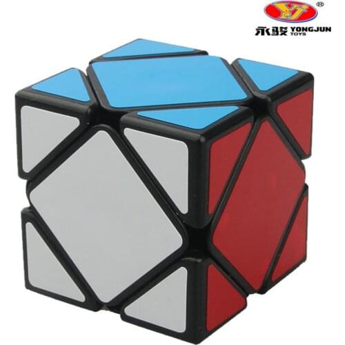 YongJun GuanLong Skew Magic Cube Speed Puzzle Professional Black White Cubo Magico Educational Students Adults Game Toys