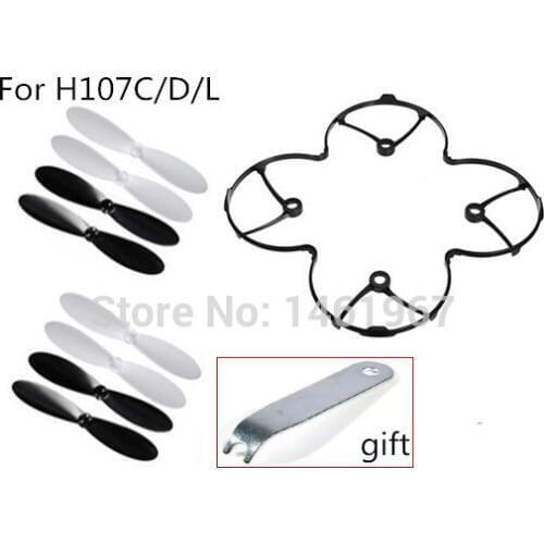 Hubsan x4 H107 Protection Cover Propeller Guard and 8pcs Blades with Gift Wrench for H107C H107D H107L Quadcopter