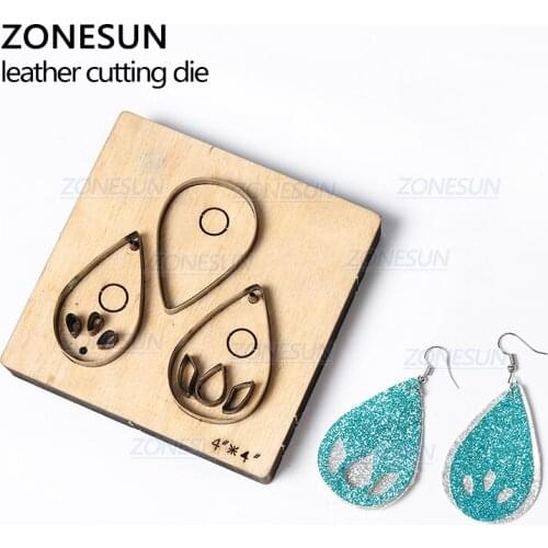 ZONESUN T11 Custom Cut Out Leather Earring Cutting Die Steel Rule Die Leather Tools For Die Cutting Machine Press