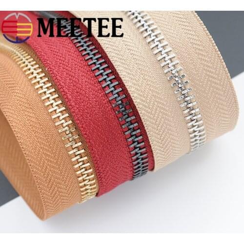 1/3Yard Meetee 5# Metal Zippers Open-End Tailor Garment Bags Home Sewing Crafts for Apparel Coat Clothes Zipper Repair Accessory