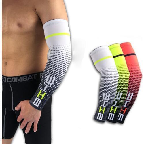 1 Pair Cooling Quick Dry UV Protection Running Arm Sleeves Basketball Elbow Pad Fitness Armguards Sports Cycling Arm Warmers