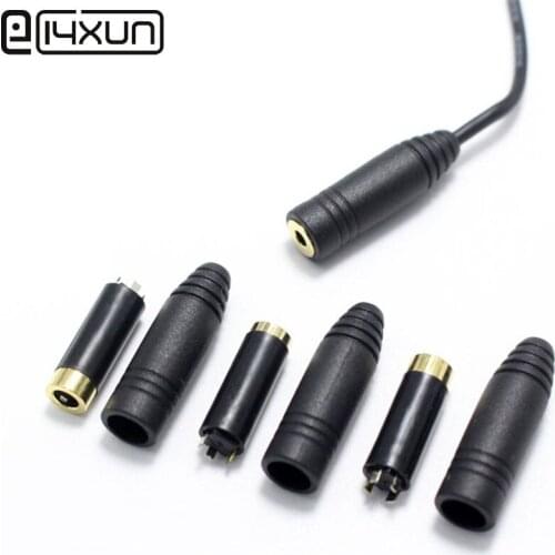 2pcs 2.5mm 3.5mm Stereo Headset Plug jack 3 4 pole Audio Plugs Jack Adaptor Extension Cord DIY Connector