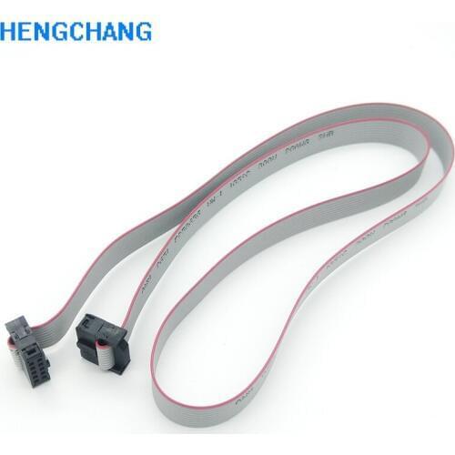 70CM JTAG ISP AVR Download Cable Wire FC-10 10pin Connector Gray Flat Ribbon Data Cable 2.54mm pitch 5pcs/lot