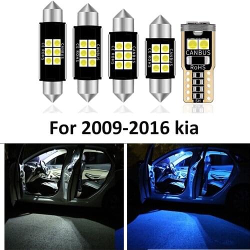 8 Pcs Car White Interior LED Light Bulb Package Kit For 2009-2016 Kia Forte Cerato Map Dome License Lamp Car Light Accessories