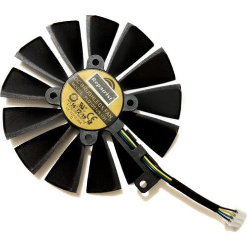 95MM(100MM) 4Pin New PLD10010S12H Cooler Fan For ASUS ROG STRIX Dual RX 580 570 470 GTX 1050Ti GTX1080Ti Video Card Replacement