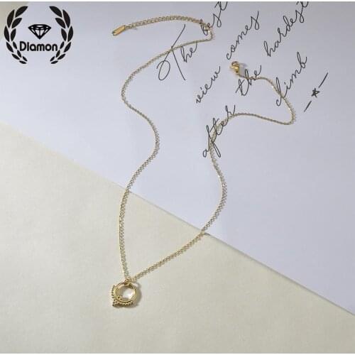 Diamon New Fashion Temperament Necklace For Woman Gold Color Chain Stainless Steel Pendant Hip-hop Jewelry Christmas Gift