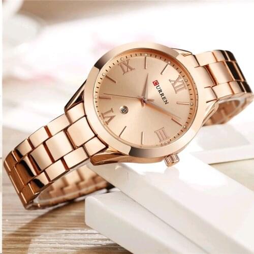 CURREN Brand Luxury Quartz Ladies Watch Fashion Casual Stainless Steel Women Watches Classic Bracelet Female Clock часы мужские