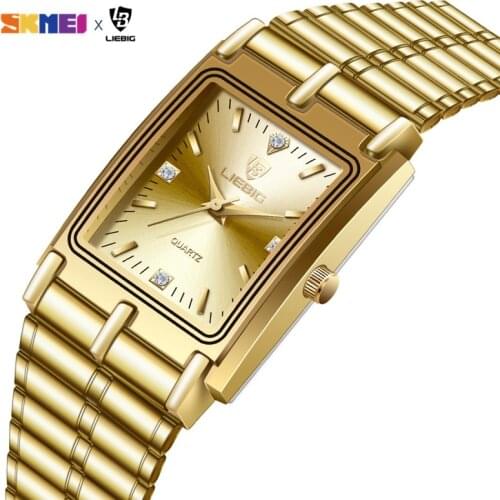 Top Brand Luxury Steel Bracelet Female Male Golden Wristwatches Waterproof Men Women Quartz Watch relogio masculino Clock L1015