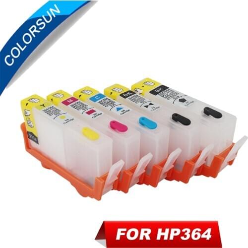 Colorsun 5pcs For HP364 Ink Cartridge for HP 364 XL For HP 5520 5524 6510 6520 7510 B109 B110 B209 B210 C309 C310 With ARC Chip