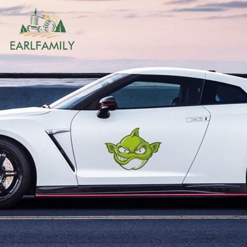 EARLFAMILY 43cm x 31.8cm Cartoon Angry Fishing Car Body Stickers Vinyl Cover Scratches Waterproof Decal JDM Car Accessories