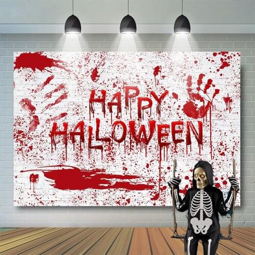 Halloween Backdrop Hand Blood Stain Decor Kids Child Adult Skeleton Ghost House Photography Baby Background Festival Photostudio