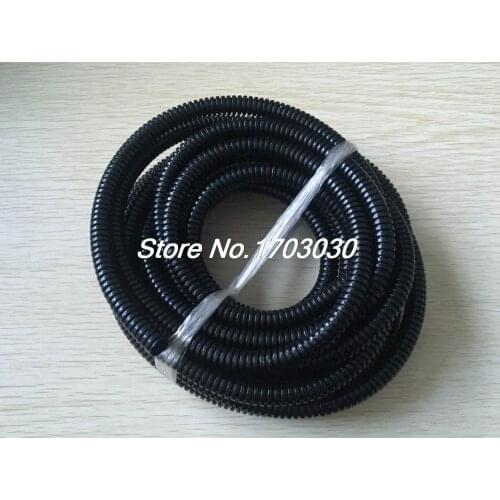 15.8mm OD Black Plastic Flexible Corrugated Bellow Cable Conduit Tube Pipe 2M