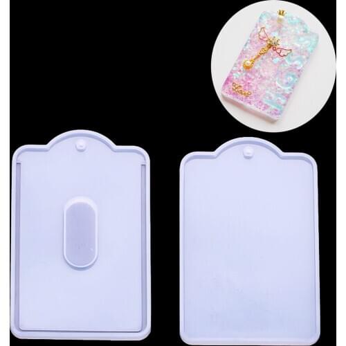Bus Card Pocket ID Holder Pocket Set Pendant Silicone Mold Jewelry Making UV epoxy Resin Craft Handmade DIY art Tool