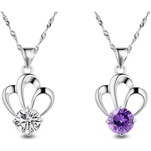 011 Classic Necklace send with dust bag jewelry hot sell necklace 925 silver with ziron stone pendant gift