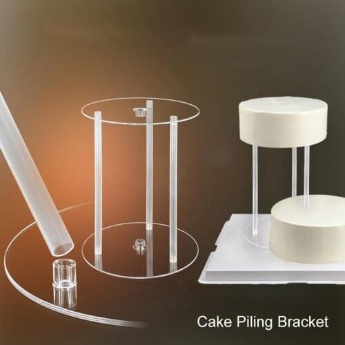 Hot Sales Cake Decoration Stand Set For Birthday Party Reusable Cake Separator Plate With 3 Cake Support Rods Cake Tools Sets