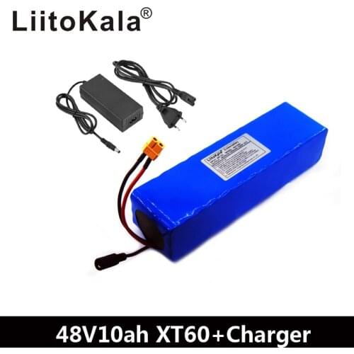 LiitoKala e-bike battery 48v 10ah li ion battery pack bike conversion kit bafang 1000w and charger XT60 Plug