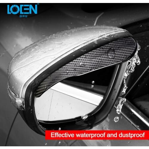 LOEN New 2019 Carbon Fiber Car Rearview View Mirror Rain Board Water Rainproof Eyebrow Cover Side Shield Rain Eyebrow