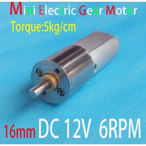 Mini Geared Motor 12V DC 6RPM Electric High Torque for Engine Toys dc 12v motor