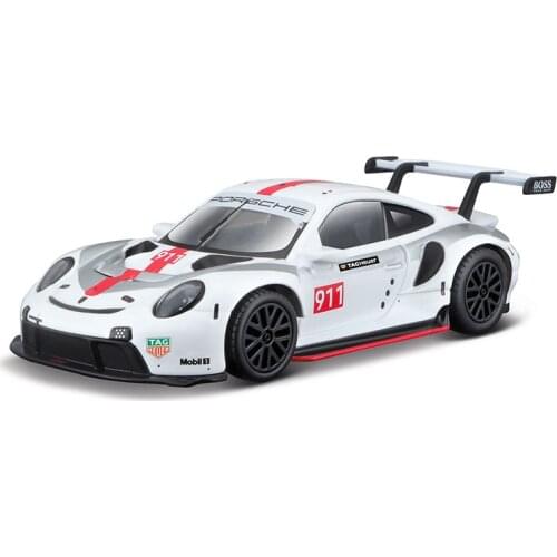 Bburago 1:43 Porsche 911 RSR Simulation alloy super toy car model For with Steering wheel control front wheel