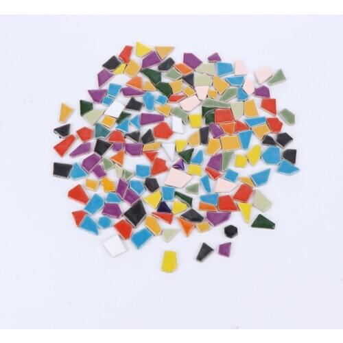 DIY Mosaic Ceramic Fragments Irregular Mosaic Stone Glazed Glitter Crystal Mosaic Stone DIY Materials (500g, Assorted