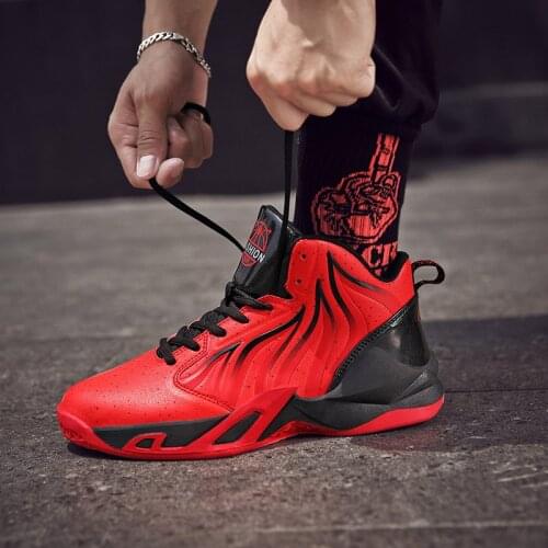 Brand PU Breathable Basketball Shoes Men Rubber Platform Wear-Resistant Non-Slip Basket Sport Homme Mens Sneakers Size 39-44