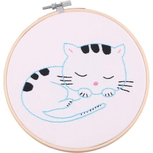 Lovely Cat Pattern Stamped Cross Stitch Kits DIY Crafts Home Decor