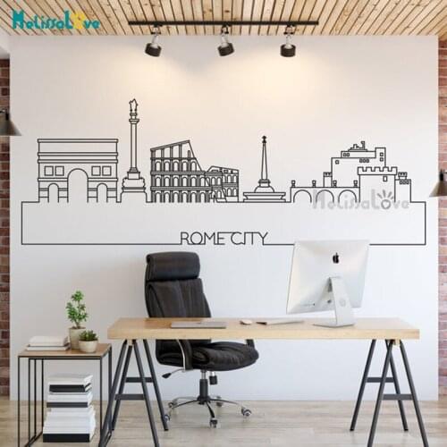 Big Size Rome City Skyline Decal Bedroom Living Room Office Home Decor Removable Vinyl Wall Sticker BD508