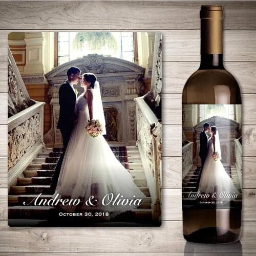 Custom Photo Wedding Wine Label,Personalized Wine Bottle Stickers,Wedding Decoration,Record The Progress Of Wedding Party Labels