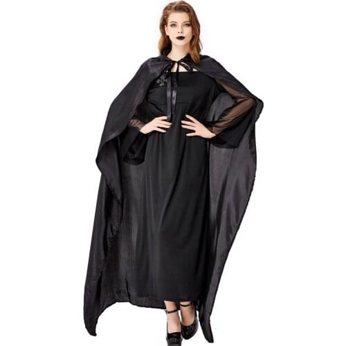 Deluxe Gothic Witch Costume for Adult Women Halloween Carnival Dead Witch Role Game Play Cosplay for Woman Fancy Dress
