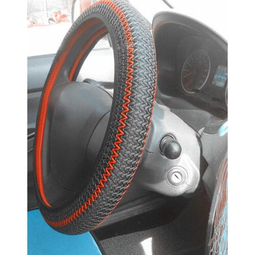CarPro Universal Car Steering Wheels Cover 38cm Protector Breathable Anti Slip Needle Thread Kit