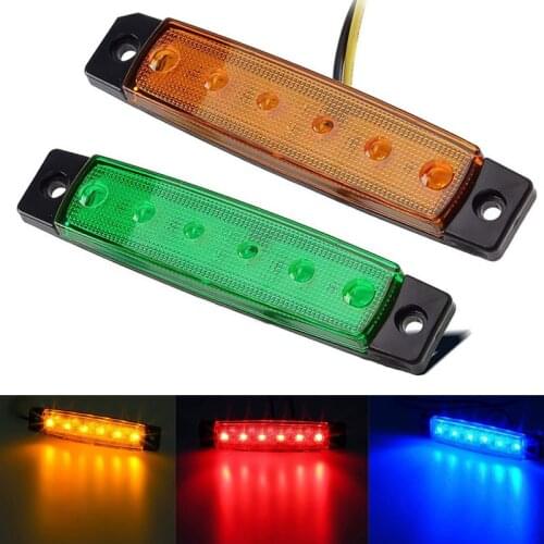 Car External Lights LED 12V - 24V 6 SMD LED Auto Car Bus Lorry Truck Side Marker Lights Indicator Led Trailer Rear Side Light