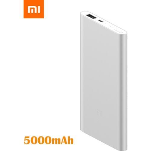 Original Xiaomi Mi Slim 5000 mAh Power Bank Portable Charger Powerbank External Battery Pack For iPhone Samsung Huawei 5000mAh