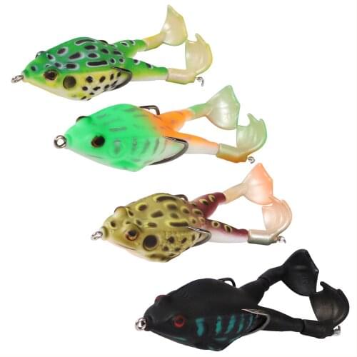 4 pcs Rotating Propeller Bionic Lure 9cm 13.5g Double-leg Thunder Frog Lure Soft Bionic Bait Simulation Lure Sea River Fishing