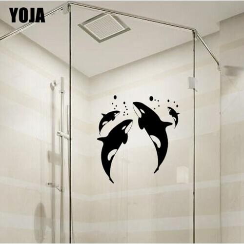 YOJA 28x26.5CM（One Group）Home Bedroom Kitchen Whale Wall Stickers Decorated Bathroom Glass Decals G2-0500