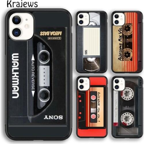 Krajews VHS Cassette Tape Phone Case Cover For iPhone 5s 6s 7 8 plus X XS XR 11 12 pro max Samsung Galaxy S7 S8 S9 S10 Plus