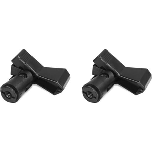 Microphone Clip - Clothespin Style Universal Microphone Stand Musical Instrument Accessories - 2-Pack