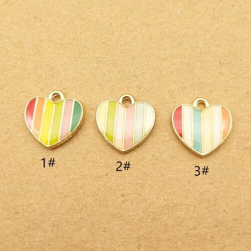 10pcs enamel heart charm for jewelry making fashion earring pendant necklace and bracelet charms