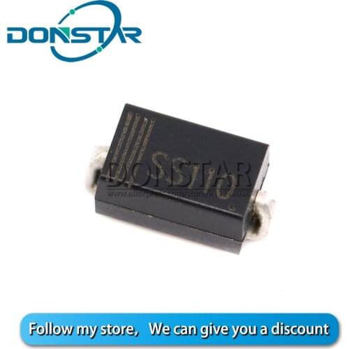 100PCS SR110 SS1100 SMA SB1100 SMD DO-214AC Schottky Diode New
