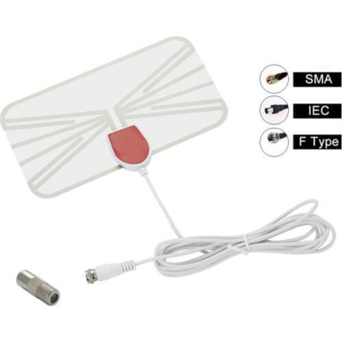 25dBi 4K 1080P Indoor HD Digital TV Antenna DVB-T VHF UHF ATSC Signal Receiver TV Aerial 50miles HDTV Transparent Antena