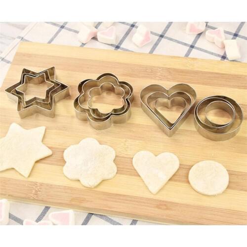 3pcs/set Baking Mould Star Heart Flower Cutter Stainless Steel Egg Mould Cookie Cutter Biscuit DIY Mold Fondant Cake Decorating