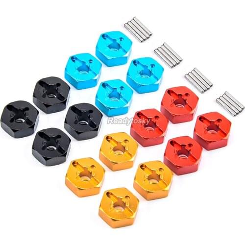 4pcs/lot Aluminum Alloy 12mm Combiner Wheel Hub Hex Adapter Upgrades for Wltoys 144001 1/14 RC Car Spare Parts
